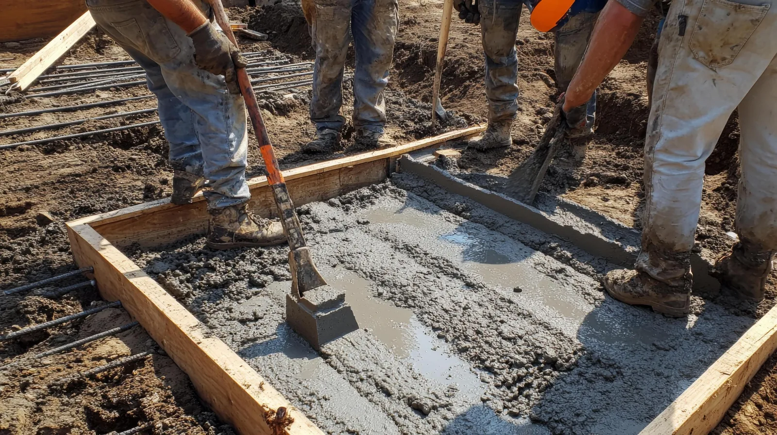 Forming a concrete walkway at a Clearwater, FL property